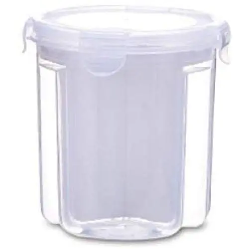 HOMELUNY Set of 4 Kitchen Cereal Containers for Storage Plastic Storage Box Clear Food Storage Jars Moisture Proof Airtight for Candy, Cookie, Rice, Sugar,Flour,Snacks Keeping Food Dry & Fresh Small