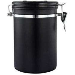 UPKOCH Stainless Steel Container Coffee Beans Storage Canister Vacuum Seal Cans Jars Black
