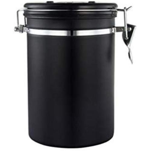 UPKOCH Stainless Steel Container Coffee Beans Storage Canister Vacuum Seal Cans Jars Black