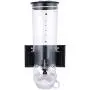 Cereal Storage Jar, Wall-Mounted Canister Food Miscellaneous Grains Dispenser Double Single Dry Food Snack Grain Canister Plastic Storage, Twist a Knob Control, Convenient and Fun (Black)