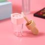 RONRONS 30 Pieces 8ml/0.27Oz Pink Ice-cream Shaped Lip Gloss Tubes Empty Lipgloss Container Plastic Lip Balm Tubes Refillable Clear Lip Glaze Tube Bottles with Rubber Plugs for DIY Cosmetics