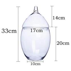 Glass Jar with Lid Transparent Grain Miscellaneous Grains Kitchen Storage Bottle Crystal Candy Jar Decoration Grain Storage Tank,17x33cm