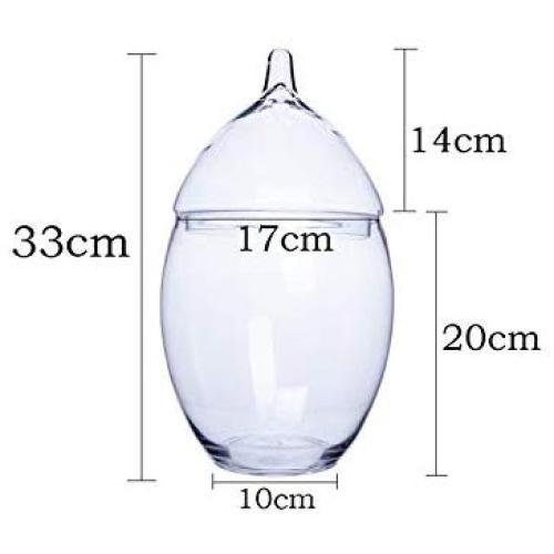 Glass Jar with Lid Transparent Grain Miscellaneous Grains Kitchen Storage Bottle Crystal Candy Jar Decoration Grain Storage Tank,17x33cm