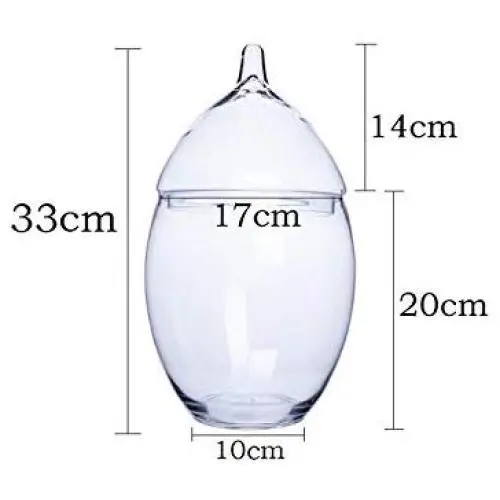 Bocal en verre transparent avec couvercle pour stockage des grains, bouteille de rangement pour cuisine, pot de décoration en cristal, réservoir de stockage de grains, 17x33cm Bocal en verre transparent avec couvercle pour stockage des grains, bouteille de rangement pour cuisine, pot de décoration en cristal, réservoir de stockage de grains, 17x33cm