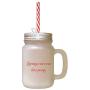 Red Learning Is Not A Race But A Journey Frosted Glass Mason Jar With Straw