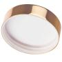 Large Clear Thick Glass Straight Sided Jar with Gold Metal Overshell Lid - 16 oz / 480 ml (2 Pack) + Spatulas