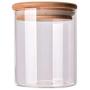 BESTONZON Clear Glass Jar Food Storage Container with Wooden Lid for Loose Tea, Coffee Bean, Sugar, Salt