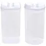 Réservoir de Stockage Alimentaire TOPBATHY, Canister pour Céréales ou Snack, Bol pour Riz (1.1L Rond + 1.2L Carré) (Blanc) - 2 Pièces Réservoir de Stockage Alimentaire TOPBATHY, Canister pour Céréales ou Snack, Bol pour Riz (1.1L Rond + 1.2L Carré) (Blanc) - 2 Pièces