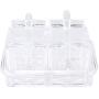 Xena 2 Piece Clear Spice Rack Spice Pot Acrylic Seasoning Box Storage Container Condiment Jar, 5.5 x 4 Inch Cruet Cover Spoon Salt Pepper Organizer Sauces Dressing Holder