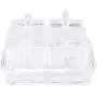 Xena 2 Piece Clear Spice Rack Spice Pot Acrylic Seasoning Box Storage Container Condiment Jar, 5.5 x 4 Inch Cruet Cover Spoon Salt Pepper Organizer Sauces Dressing Holder