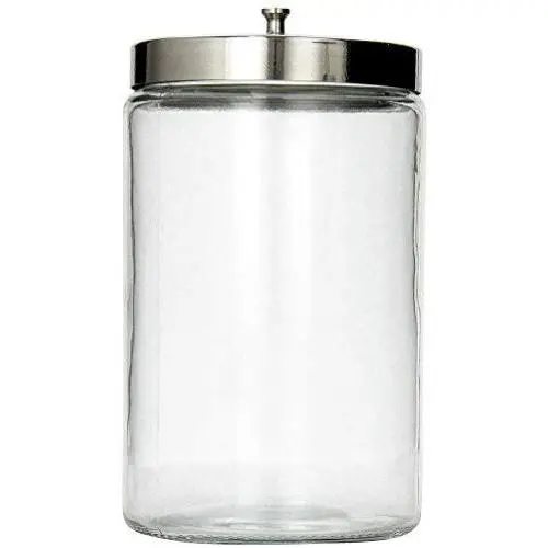 MABIS Deklglas Aufbewahrungsbehälter für Küche, Bad oder Waschküche mit Metalldeckel, 10,4 x 9,9 x 18 cm