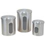 Cwg Set of 3 Tea Sugar and Coffee Storage Canister Stainless Steel Airtight Food Canister Jars with Window