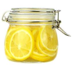 HXSD Fresh Bottle, Round Thick Glass Jar, Sealed Can, Storage Bottle, 500ml Storage Tanks, (Color : White)