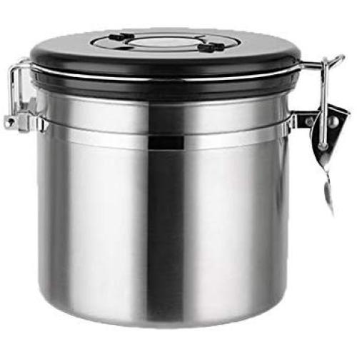Food Storage Containers Stainless Steel with Airtight Lid and Locking Clamp, Kitchen Coffee Canisters Jars,Pantry Organization and Storage for Tea Snacks Sugar Milk Powder 1.1L/1.4L/1.8L (Size : L)