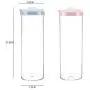 Homespace Noodle Storage Box Kitchen Grains Storage Tank Plastic Transparent Sealed Fresh-Keeping Jar Round Shaped Food Storage Container, 2 Pack, Pink & Blue Homespace Noodle Storage Box Kitchen Grains Storage Tank Plastic Transparent Sealed Fresh-Keeping Jar Round Shaped Food Storage Container, 2 Pack, Pink & Blue
