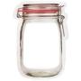 50Pcs Food Saver Storage Bags Mason Jar Pattern Reusable Airtight Portable Zipper Bags Snack Container Leakproof Retail Package Bag Frosted Clear Pouches for Travel Red 7.6" X 5.4"(19.5 X 13.7cm)