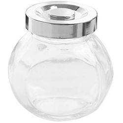 2Pcs Glass Sealed Cans Portable Round Storage Bottle Grain Container Storage Jar For Seasoning Candy Spice