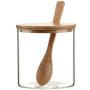 LQQGXLCondiment bottle, jar condiment storage box Spice jar glass cruet food storage container sugar and salt set with lid spice jar