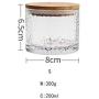 Three Sizes Glass Storage Tank With Wood Cover Spices Sugar Jar Container Kitchen Food Bottle Coffee Beans Tea Caddy 1pc,S