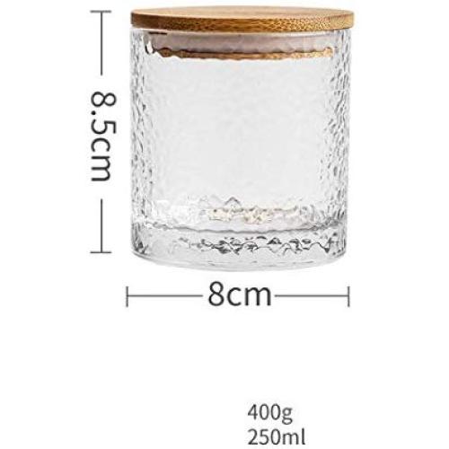 Glass Storage Jar, High Borosilicate Glass, Airtight Sealing Ring, Preserving Jars for Tea Coffee Herb Spices Sugar and More (8x8.5cm/250ml)