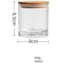 Glass Storage Jar, High Borosilicate Glass, Airtight Sealing Ring, Preserving Jars for Tea Coffee Herb Spices Sugar and More (8x8.5cm/250ml)