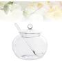 Hemoton Glass Sugar Dispenser,Sugar Container with Lid and Spoon,Transparent Jars Spice Jars Storage Container for Kitchen(350ml)