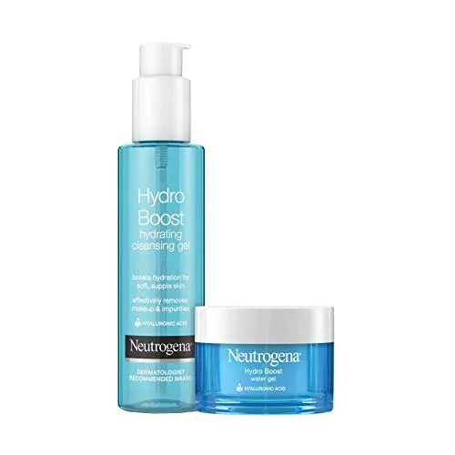 Neutrogena Hydro Boost Water Gel Facial Moisturizer with Hyaluronic Acid, 1.7 fl. oz & Neutrogena Hydro Boost Hydrating Gel Facial Cleanser with Hyaluronic Acid, 6 oz Neutrogena Hydro Boost Water Gel Facial Moisturizer with Hyaluronic Acid, 1.7 fl. oz & Neutrogena Hydro Boost Hydrating Gel Facial Cleanser with Hyaluronic Acid, 6 oz