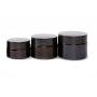2 PCS Empty Refillable Brown Glass Cosmetic Face Cream Lip Balm Storage Jars Container Bottle Pot with Liners and Screw Black Lid for Essential Oils Make up Lotion (30ml/ 1oz)