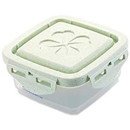 HOMELUNY Set of 4 Airtight Jars Kitchen with Scale Storage Box Plastic Food Cereal Storage Containers for Candy, Cookie, Rice, Sugar,Flour,Snacks Keeping Food Dry & Fresh Green 240ml