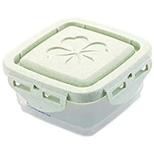 HOMELUNY Set of 4 Airtight Jars Kitchen with Scale Storage Box Plastic Food Cereal Storage Containers for Candy, Cookie, Rice, Sugar,Flour,Snacks Keeping Food Dry & Fresh Green 240ml