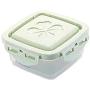 HOMELUNY Set of 4 Airtight Jars Kitchen with Scale Storage Box Plastic Food Cereal Storage Containers for Candy, Cookie, Rice, Sugar,Flour,Snacks Keeping Food Dry & Fresh Green 240ml