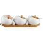 TNKML Ceramic Spice Jar Set 3 Piece With Bamboo Cover Sauce Jar Cruet Storage Storage Box With Spoon Kitchenware Spice Container-2