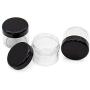 AUEAR, 20 Pack Round Clear Jars with Black Lids 20G Plastic Round Cosmetic Containers Jars Pot for Makeup Creams Liquid