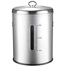 Airtight Canister Stainless Steel, Food Storage Container,coffee, Snacks, Milk Powder, Sugar, Flour Jar Food Storage Container, With Lid (Color : Silver, Size : 12KG)