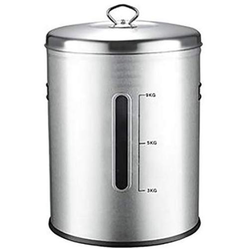 Airtight Canister Stainless Steel, Food Storage Container,coffee, Snacks, Milk Powder, Sugar, Flour Jar Food Storage Container, With Lid (Color : Silver, Size : 12KG)