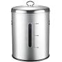 Airtight Canister Stainless Steel, Food Storage Container,coffee, Snacks, Milk Powder, Sugar, Flour Jar Food Storage Container, With Lid (Color : Silver, Size : 12KG)