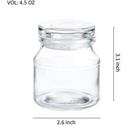 4.5 Ounce Mini Glass Jars with Airtight Glass Lids,Set of 4