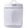 Klare, breite, mundoffene Glasbehälter, 1 Gallon Fassungsvermögen, mit doppelwandigem weißem Porzellan Deckel von PotteryLove (für Zucker)