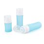 3Pcs Round Silicon Leakproof Travel bottles Empty Refillable Squeeze Containers Tubes Perfect for Carry-on Luggage Liquid Toiletries and Cream Blue (60ml/2oz)