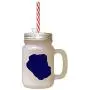 Navy Olde English Bulldogge Silhouette Frosted Glass Mason Jar With Straw Navy Olde English Bulldogge Silhouette Frosted Glass Mason Jar With Straw