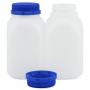 8-Ounce Plastic Milk Bottles (12-Pack); HDPE Bottles Great for Milk, Juice, Smoothies, Lunch Box & More, BPA-Free, Dishwasher-Safe, BPA-free