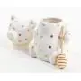PIPPA & HADLEY Honey Jar Pot w/Wood Dipper & Lid | Ceramic Storage Container for Home & Kitchen | Decorative Canister