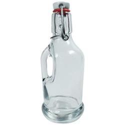 Viva Haushaltswaren 6 Glass Bottles/Gallon 200 ml with Screw Tops for Self-Filling incl. a White Filling Funnel Diameter 9 cm