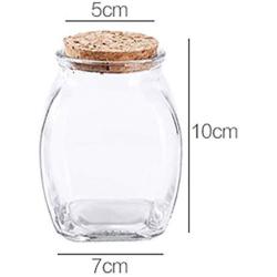 Clear Glass Candy Jar Set - 2 Pcs Small Cookie Container with Lid Tea Storage Canisters (250 ML/68.5 OZ)