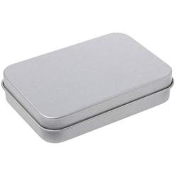 Milue Small Metal Tin Silver Storage Box Case Organizer For Money Coin Candy Key (02#)