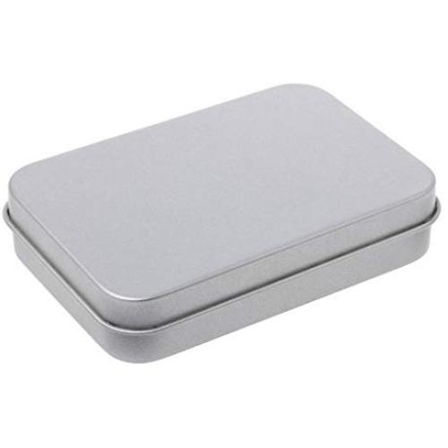 Milue Small Metal Tin Silver Storage Box Case Organizer For Money Coin Candy Key (02#)