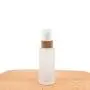 4er Set Frostiges Glas Feiner Nebelsprüher, Leere Glas-Sprayflaschen mit Naturholzbamboo-Pumpenkopf, Reise-Duft-Flüssigkeitsbehälter, Kosmetikflaschen - 1 Pipette & Funnel enthalten (50ml/1,7 Ounce)