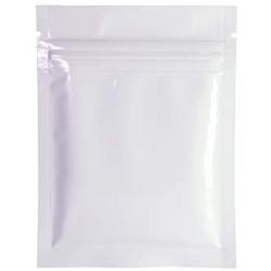 QQ Studio 100pcs Double-Sided Glossy Metallic Mylar Flat Packaging Ziplock Bags (3" x 4", Glossy White)