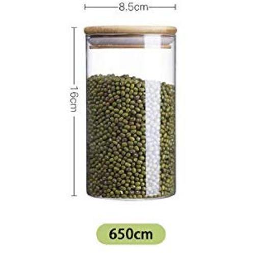Glass Jar with Lid Food Candy Storage Bottles Tea Container Cup Sealing Jars Kitchen Accessories,Glass Container,650ml