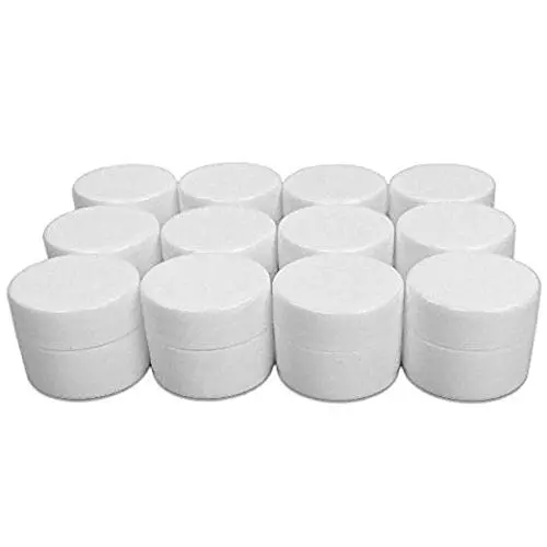 Contenants Réutilisables en Plastique Blanc 12 Pièces 5g / 5ml pour Échantillons, Crèmes, Lotions, Baumes à Lèvres, Cosmétiques, Fabrication Artisanale de Maquillage avec Cercles d'Étiquettes Adhésives Rondes. Contenants Réutilisables en Plastique Blanc 12 Pièces 5g / 5ml pour Échantillons, Crèmes, Lotions, Baumes à Lèvres, Cosmétiques, Fabrication Artisanale de Maquillage avec Cercles d'Étiquettes Adhésives Rondes.